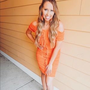 Orange polka dot dress